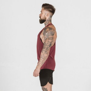 New Style Cut Out Sleeve Men's <b>Stringers</b> <b>Vests</b> Soft High Stretchable Racerback Design Loose Fitted Bodybuilding <b>Stringer</b> <b>Vest</b> - Product Image 3