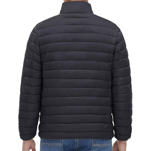 Blouson matelassé léger brodé pour homme, coupe-vent décontracté et chaud pour le printemps, idéal pour l'extérieur, noir sur le devant - Product Image 2
