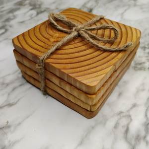 Natural Wooden Coasters Set for Cups Mugs Glasses and Bottles Reusable <b>Table</b> <b>Protectors</b> for Dining <b>Table</b> Coffee <b>Table</b> Office - Product Image 3