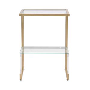 Tavolino a 2 Ripiani in Vetro Acrilico per Soggiorno e Camera da Letto - Product Image 6