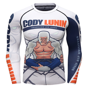 Camiseta de Compresión Cody Lunin para Hombre, Manga Larga, Ecológica, 220g, Protección UV, para Jiu Jitsu Brasileño, Impresión Digital, Secado Rápido - Product Image 1