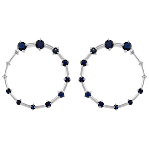 Pendientes de Diamante y Zafiro Azul en Plata de Ley 92.5 KLST-30518 - Product Image 1