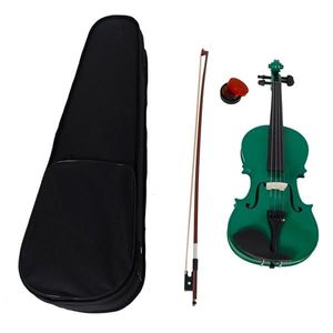 Nuovo custodia per violino acustico 4/4 verde con archetto e resina per la tua prossima performance - Product Image 2