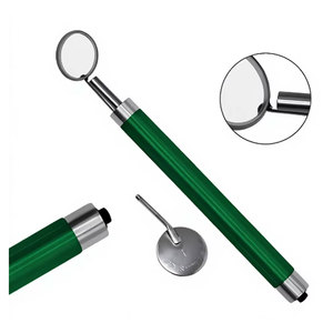 Premium Quality Dental Mouth <b>Mirror</b> with <b>LED</b> Light Green Color Handle Stainless Steel Oral Examination Diagnostic Instrument - Product Image 1