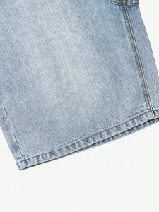Classic Light Blue Denim Shorts for Men Summer Baggy Fit <b>Jean</b> Shorts <b>Raw</b> <b>Hem</b> Casual Cotton Half Pants Men Summer <b>Jeans</b> Shorts - Product Image 4