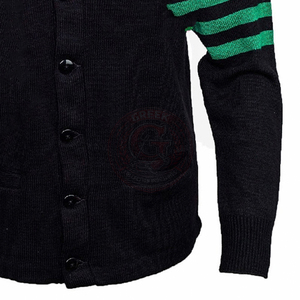Cárdigan personalizado de la hermandad griega Alpha AKA, ropa bordada, chaqueta de punto para mujer, chaqueta universitaria, suéteres con cuello en V y mangas a rayas - Product Image 5