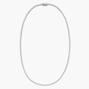 สร้อยคอเพชรเลี้ยงในห้องปฏิบัติการ ทองคำขาว 14K แบบสามขา ดีไซน์คลาสสิก สง่างาม เหมาะเป็นของขวัญสำหรับผู้หญิงในโอกาสแต่งงาน - Product Image 1