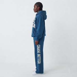 Ensemble de survêtement pour femme avec broderie, sweat à capuche et pantalon de survêtement amples en coton, tenue décontractée d'hiver - Product Image 3