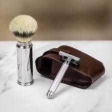 Kit de Afeitado para Hombre, Cepillo para Barba y Cabello, Diseño Moderno, Todos los Colores, Juego de Afeitado con Estuche de Cuero - Product Image 5