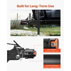Lucchetto per Gancio di Traino Resistente per Accoppiatori a Sfera da 2 5/16 Pollici, Resistente alla Corrosione con 3 Chiavi e Catene di Sicurezza - Product Image 5