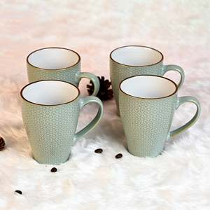 ชุดแก้วกาแฟโนวา นิวโบนไชน่า 4 ใบ ลายดอกไม้น่ารัก เคลือบเอนาเมล สำหรับงานซับลิเมชั่น - Product Image 4