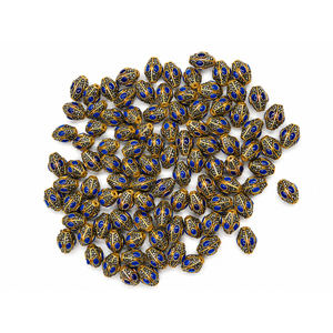 Cuentas cilíndricas de latón espaciadoras Jadau Dholak con múltiples piedras, chapadas en oro y esmaltadas, para la fabricación de joyas personalizadas, pulseras y collares - Product Image 3