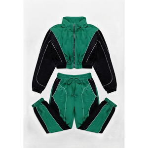 Ensemble coupe-vent imperméable personnalisé en gros, à capuche, épais, pour homme, deux pièces, style athlétique streetwear, grandes tailles, 100 % coton - Product Image 1