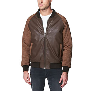 Veste en toile et cuir confortable pour homme, idéale pour l'hiver, sur mesure, imperméable, respirante, avec logo sur le devant, service OEM, personnalisable, vente en gros - Product Image 1