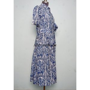 Vestido de Algodón 100% con Estampado Floral Hecho a Mano para Mujer, Vestido de Verano, Vestido de Fiesta, Vestido Informal para Mujer - Product Image 5