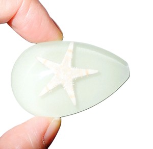 Starfish Real Specimen Plastic Cabochon Pear Cut <b>Top</b> 46x30 mm Glow Flat Bottom for Crafts and Jewelry Making - Product Image 6