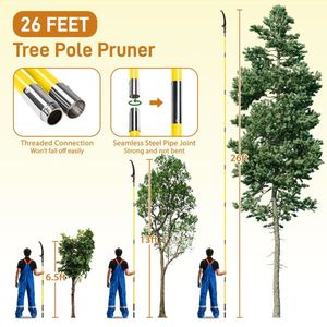 26ft Lightweight Manual Pole Saw Set Long Handle Pruner with Sharp Steel Blade Scissors for Tree Trimming for Outdoor Tasks - Product Image 5