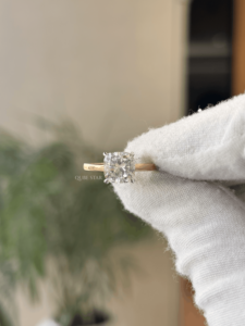 Durable <b>cushion</b> cut lab grown diamond filigree solitaire engagement <b>ring</b> 2.32 carat VS EF solid gold anniversary gift - Product Image 3