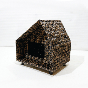 Hot Sales Iron Frame PE Rattan Pet House Classic Villa Style Indoor Cat <b>Bed</b> Small Size Durable All Seasons Use - Product Image 3