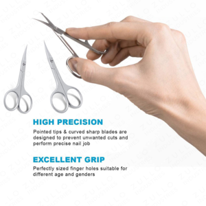 Ciseaux à cuticules courbés en acier inoxydable de haute qualité, outil de coupe d'ongles, ciseaux de manucure, vente en gros - Product Image 5