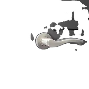 Poignée de porte incurvée élégante en argent avec un design élégant, parfaite pour les entrées et les portes intérieures en bois de maisons et bureaux modernes - Product Image 4