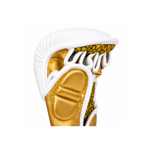 Gants de boxe en cuir PU blanc et or avec fermeture Velcro pour l'entraînement aux arts martiaux, taille adulte unisexe - Product Image 4