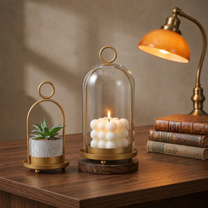 Juego de Portavelas Colgantes Modernos de Lujo en Dorado con Ganchos para Balcón, Sala de Estar, Dormitorio, Navidad y Festividades - Product Image 1