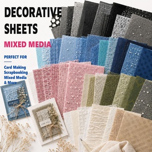 A5 Smoky Blue Mixed Media Specialty <b>Paper</b> Decorative Sheets Handmade for DIY Craft Creation Scrapbooking Card Making Journal - Product Image 3