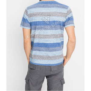 Camiseta de Verano de Manga Corta para Hombre, Unisex, Mezcla de Algodón/Poliéster, de Alta Calidad, Transpirable, de Secado Rápido, a Rayas, Personalizada, Multicolor, al por Mayor - Product Image 5