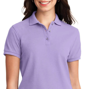 Custom Logo Women's Short Sleeve Pique Cotton Polo Shirt Slim Fit Breathable Casual Sport Golf Tennis Uniform Tops for Ladies - Product Image 1
