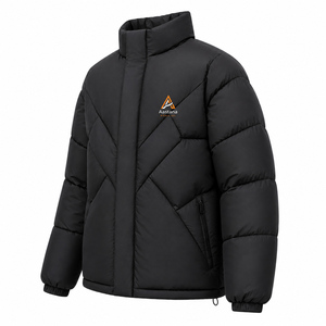 Custom Oversized Canvas Puffer Jacket Hooded Waterproof Eco-Friendly Lightweight <b>Winter</b> Breathable Front Outdoor Streetwear OEM - Product Image 2