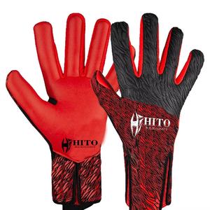 Gants de gardien de but de football de qualité supérieure, paume avant en latex allemand de 4 mm, dos en latex haute mousse et impression en silicone, doigts coupés - Product Image 1