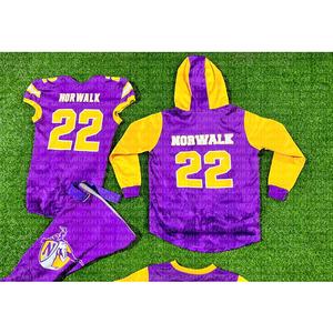 DERNIÈRE ARRIVÉE FOOTBALL AMÉRICAIN DEAL FORFAIT ENTIÈREMENT SUBLIMÉ CONFORTABLE JERSEY DE FOOTBALL AMÉRICAIN ENSEMBLE HOODIES PACKAGE - Product Image 4