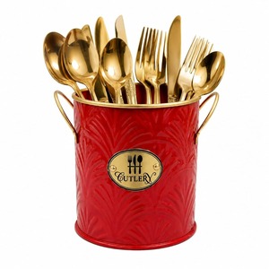 Premium Luxury Metal Spatula & Ladle Stand Cutlery <b>Holder</b> Spoon Knife Fork <b>Chopstick</b> Organizer Gift for Kitchen-5 Inch - Product Image 6