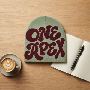 Olive Green Burgundy Knit Beanie Hat Graphic <b>Winter</b> <b>Cap</b> Unisex Streetwear Fashion Headwear Custom Wholesale OEM Factory - Product Image 5