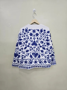 MONIT MARKETING Velvet Suzani Bomber <b>Jacket</b> Hand Embroidered Boho Vintage Short Coat <b>Reversible</b> Free Size Ethnic Wear - Product Image 2