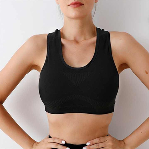 Soutien-gorge de sport sans couture pour femme, dos nageur, col rond, maille respirante, maintien moyen, pour yoga et entraînement, grandes tailles, bretelles réglables - Product Image 5