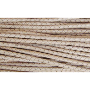 4mm Bolo <b>Braided</b> Leather <b>Cord</b> Natural Genuine Leather Rope for Ethical Jewelry Making Supplies - Product Image 4