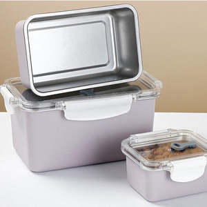 Boîtes de conservation alimentaire réutilisables en acier inoxydable Bold Blossom, anti-fuite, pour la préparation des repas, boîte à lunch, couvercles hermétiques, compatibles micro-ondes - Product Image 2