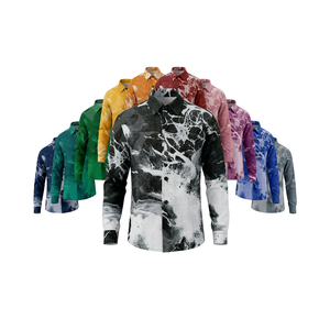 Chemises à col classique ajustées pour hommes, style streetwear, avec logo personnalisé, pour fêtes sur la plage. Chemises personnalisées avec logo. - Product Image 1