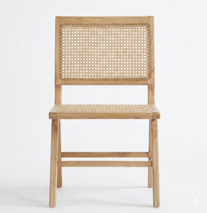 Silla de Comedor Moderna de Madera de Teca y Ratán, Estilo Escandinavo, Madera Natural Sólida, Silla de Diseño para Restaurante o Cafetería, Venta al Por Mayor, Lujo para el Hogar - Product Image 2