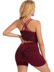 Women <b>Yoga</b> Workout <b>Set</b> Sports Bra and High Waist Shorts Seamless Gym Fitness Outfit Breathable Stretch Running Activewear - Product Image 3