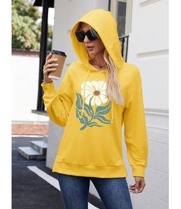 Sudadera con Capucha Personalizable para Mujer, 100% Algodón, Manga Larga, Cuello Caído, Estampada, Cómoda, para Invierno, Servicio OEM - Product Image 5
