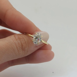Classic 2.12 Oval Cut Diamond Engagement <b>Ring</b> White Gold Platinum Plated 14k SB Brand Women's Jewelry Natural Stone Diamonds - Product Image 4