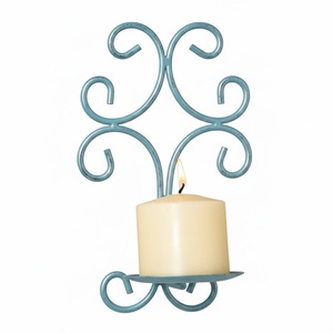 Set Of 2 Black Wrought Iron <b>Wall</b> Sconces Candle Holder Decorative Scroll Metal <b>Wall</b> Art <b>For</b> Home Living Room <b>Bedroom</b> Dining Room - Product Image 3