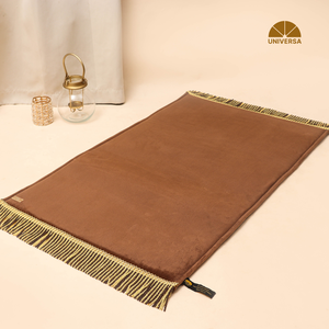 Tapis de prière musulman haut de gamme marron XL, fabriqué à la machine, en fausse fourrure douce, mousse à poils ras, antidérapant, pour la maison et la mosquée, idéal pour les longues sessions de prière - Product Image 2
