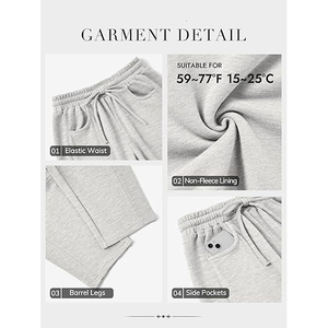 Pantalon de survêtement large pour femme, multi-poches, avec empiècements frontaux, taille basse, cordon de serrage, en molleton, coupe décontractée - Product Image 5