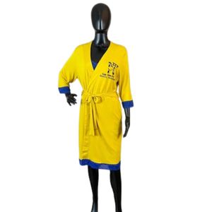 Peignoir en bambou doux et léger pour femme, vêtement de détente de luxe, tenue de nuit confortable, vêtement d'intérieur décontracté avec motif caniche brodé - Product Image 1