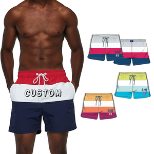 OEM/ODM Service Factory Direct Sale New Swim <b>Trunks</b> Adult Swim <b>Trunks</b> <b>Men's</b> High Waist Swimsuit100% Cotton Swimwear with Pocket - Product Image 2