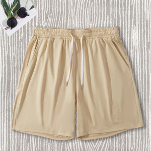 กางเกงขาสั้นกีฬาผู้ชายแบบลำลองสำหรับฤดูร้อน ขายส่ง แบบกำหนดเอง แห้งเร็ว ผ้าเรียบ ระบายอากาศได้ดี เอวกลาง มีเชือกผูก - Product Image 5